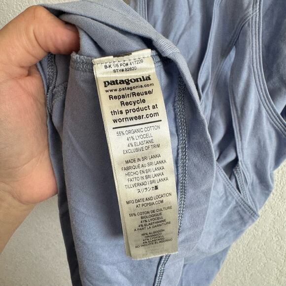 Patagonia Arnica High Neck Racerback Keyhole Tank Top Light Current Blue Small - Picture 9 of 10